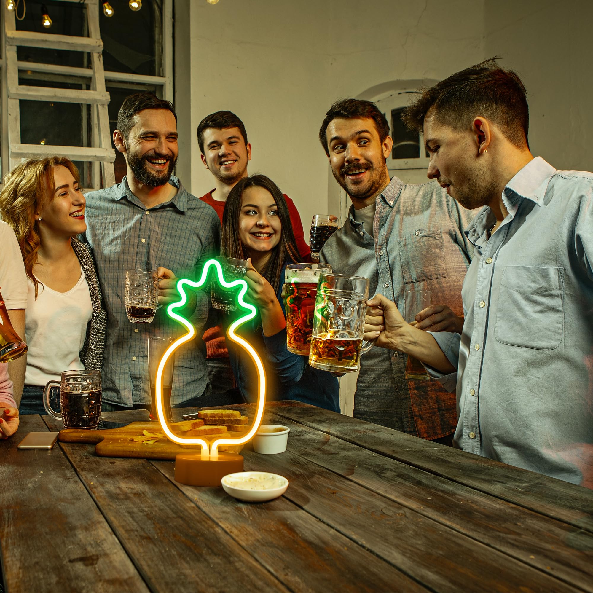 ENUOLI Panneau Lumineux Néon LED Blanc Chaud Avec Base De Support - Décoration D'intérieur à Piles Pour Fête D'anniversaire, Chambre à Coucher, Table De Chevet, Cadeaux Pour Enfants