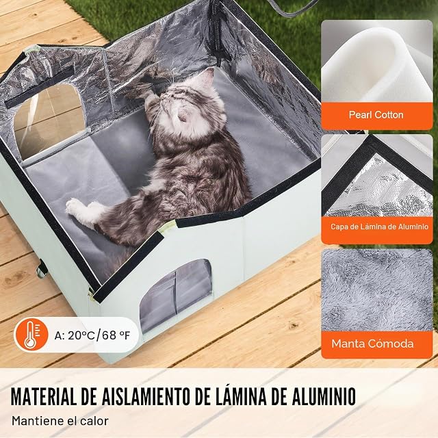 Foto 3 de 8 de VEVOR Casa para Gatos con Calefacción de 67 x 56 x 41 cm