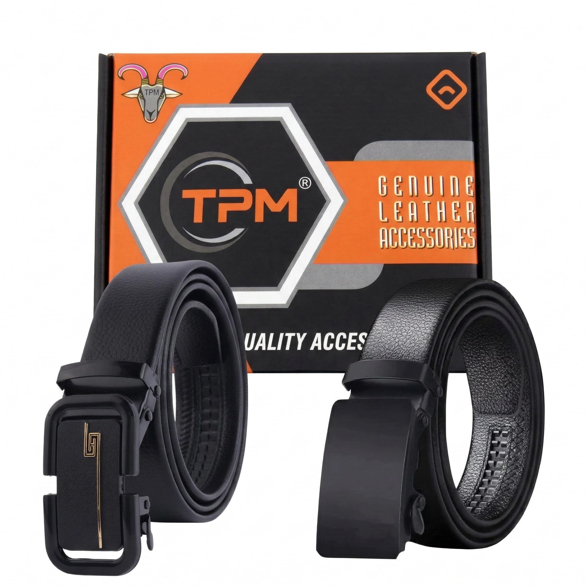 tpm Stylish Combo Belt for Men – Leather & Nylon Belt Set with Premium Buckles | Adjustable Durable Belts for Formal, Casual Wear (Pack of 2)-picture-14