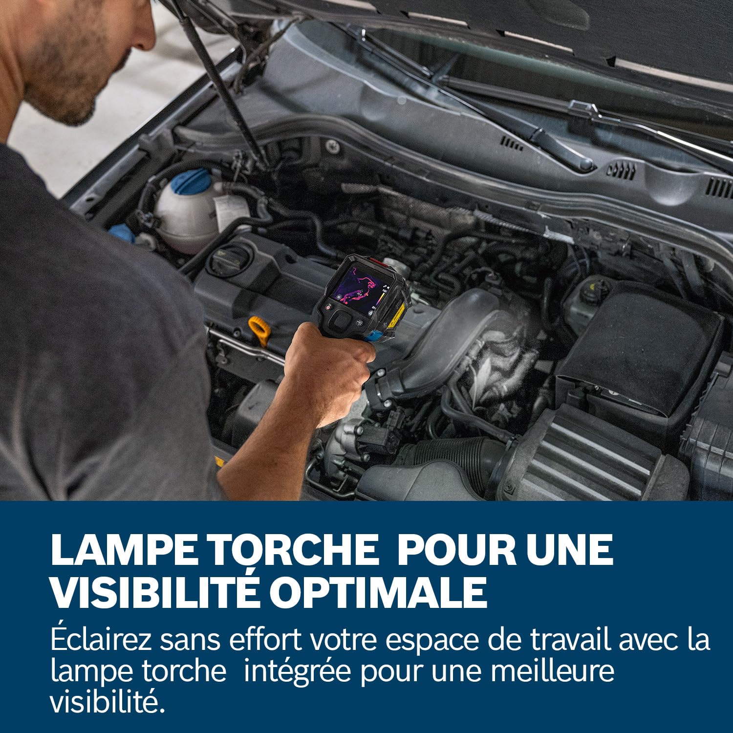 Bosch Professional caméra thermique GTC 12V-450-13 (résolution 256x192 px, -20°C to +450 °C, double source d’alimentation, adaptateur piles AA1, 4x 1,5 V LR6 AA, housse, câble USB-C®, boite carton)