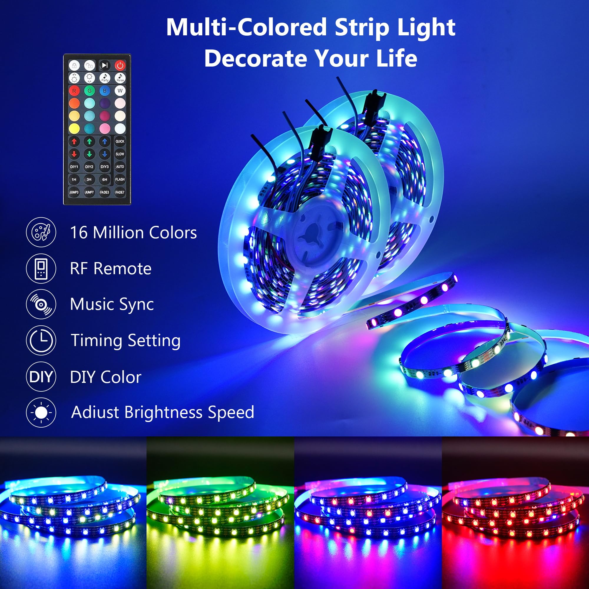 RGB LED ライト Amazon.com: Monster Smart RGB+IC LED Strip Lights 10ft – Sound