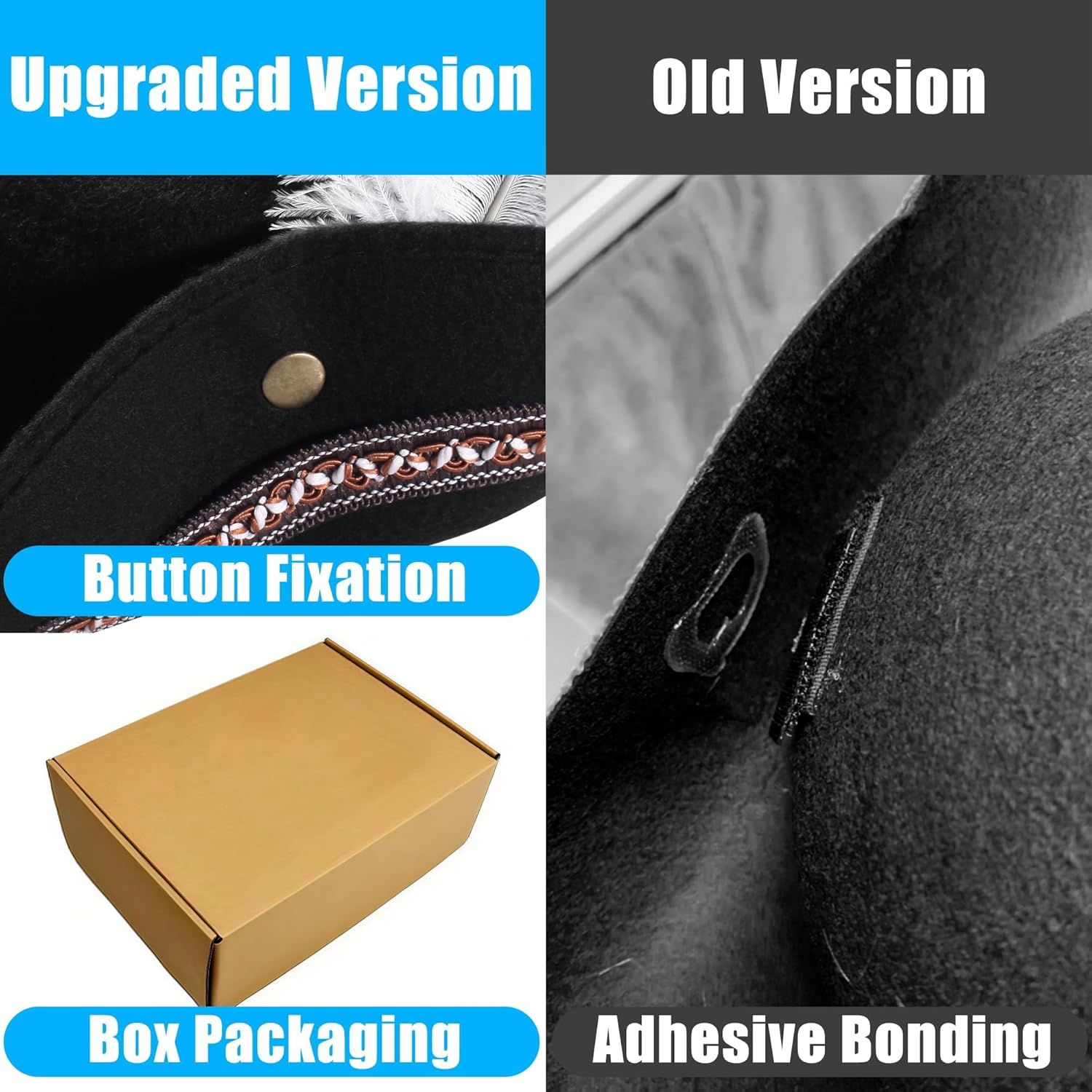 Adult Brown Tricorn Pirate Hat for Halloween Costume Accessories - Sturdy Box Packaging - for Women Men Kids - Image 2