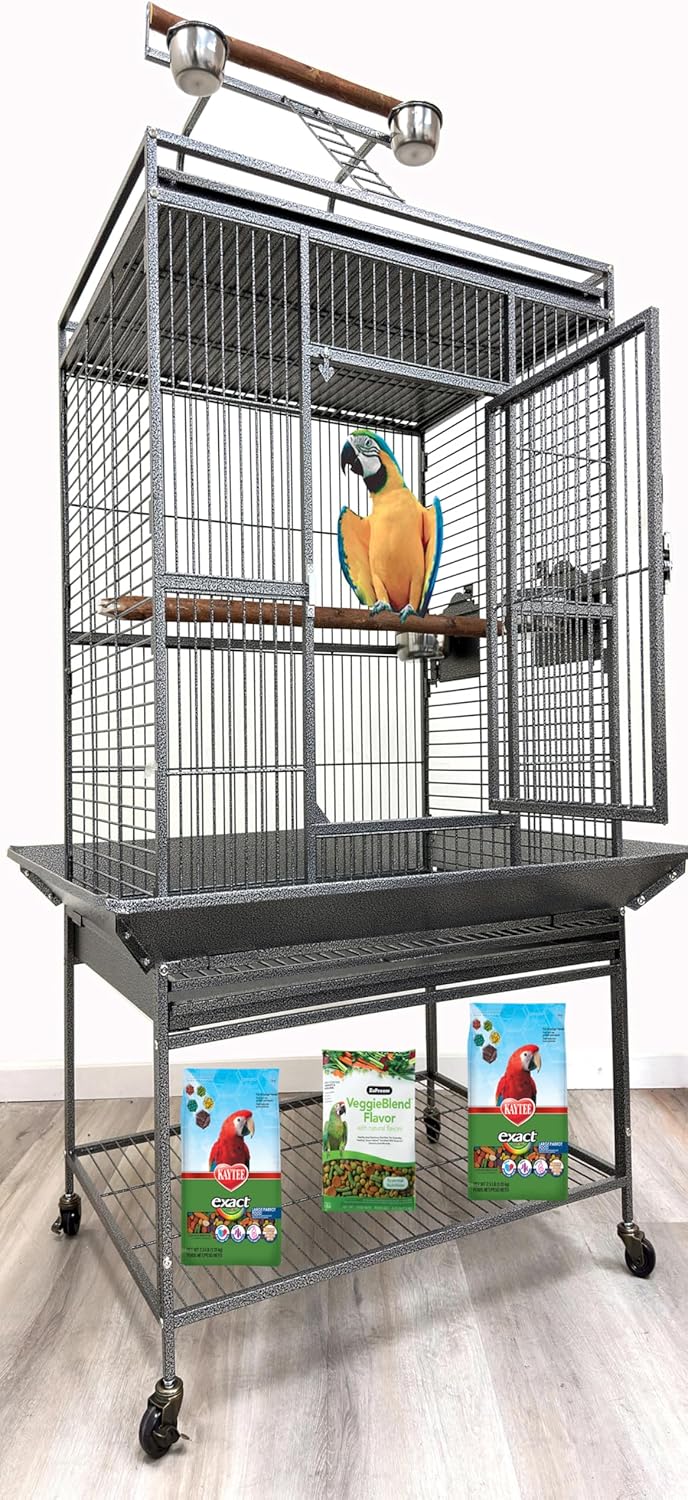 Playtop Parrot Cage with feeding doors