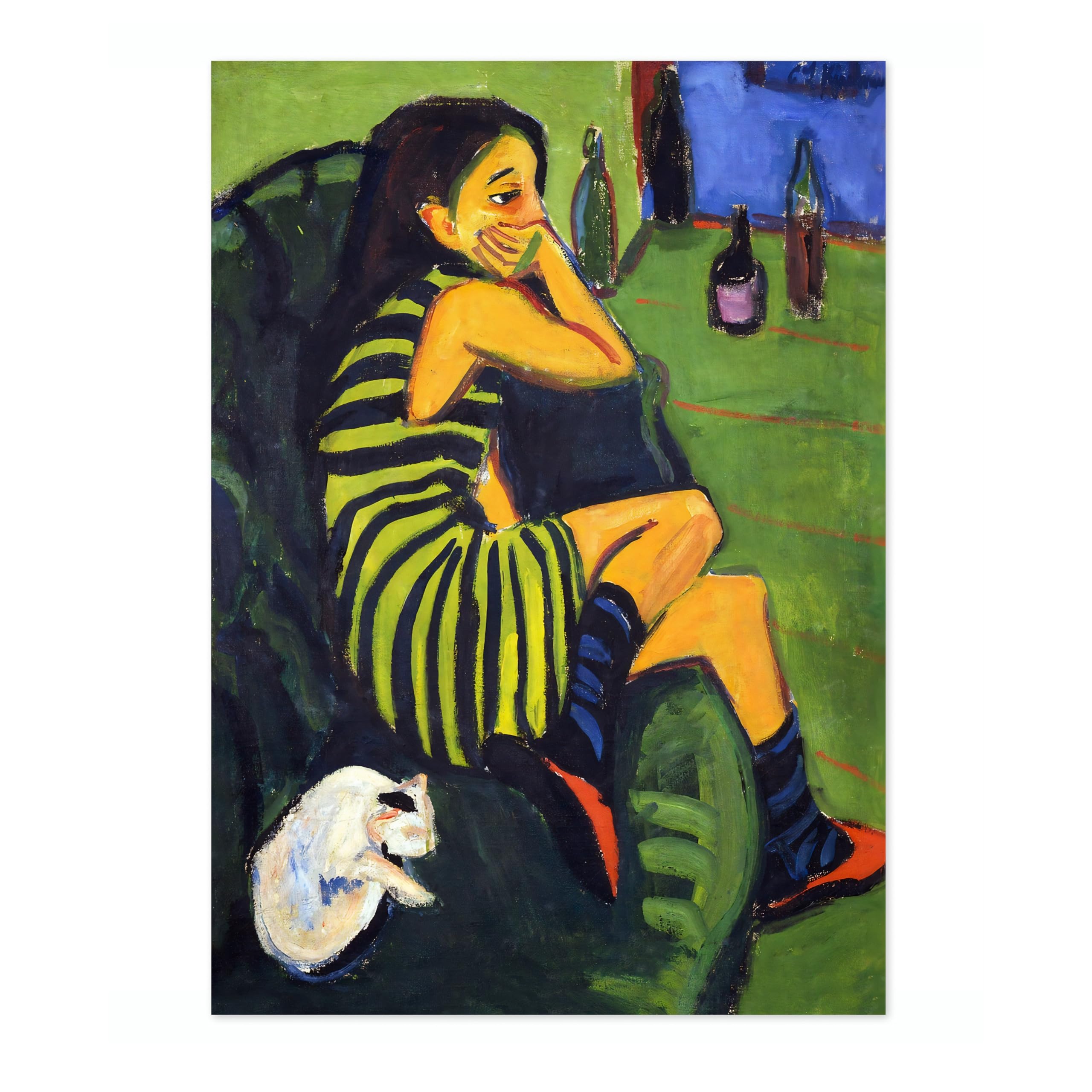 Art Classics Artistin (Marcella) Art Exhibition Poster, Vintage Art Print, Painting Wall Art, Living Room Aesthetic Apartment Decor Minimalist Decoration, A2 (Print Only) - 59.4x42cm