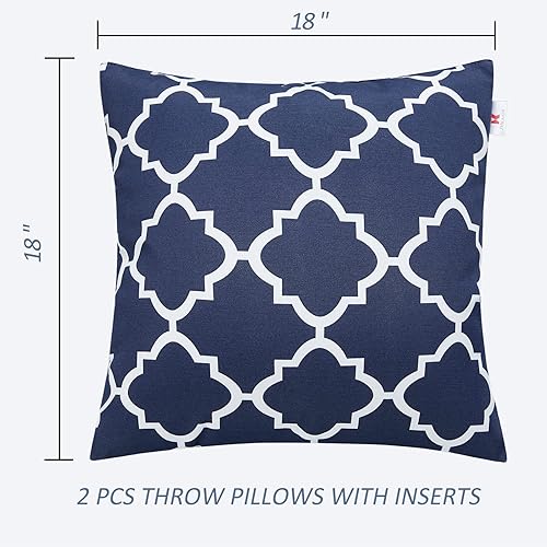 Miniatura 6 de JMKaixin Paquete de 2 almohadas decorativas impermeables para exteriores e interiores, con relleno, cojines cuadrados de 18 x 18 pulgadas para cama,