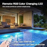 Vista 6 de Luces de piscina, luces LED sumergibles recargables con control remoto, imán integrado, 16 luces flotantes que cambian de color, luces subacuáticas