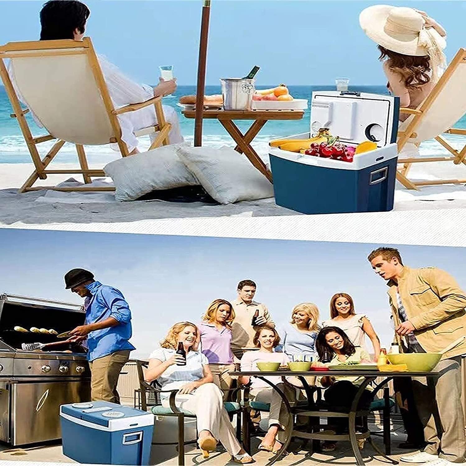 12 Volt Refrigerator Portable Fridge and Freezer Great for Bedroom/Office/Car/Dorm Mini Fridge for Bedroom (Dark Blue)