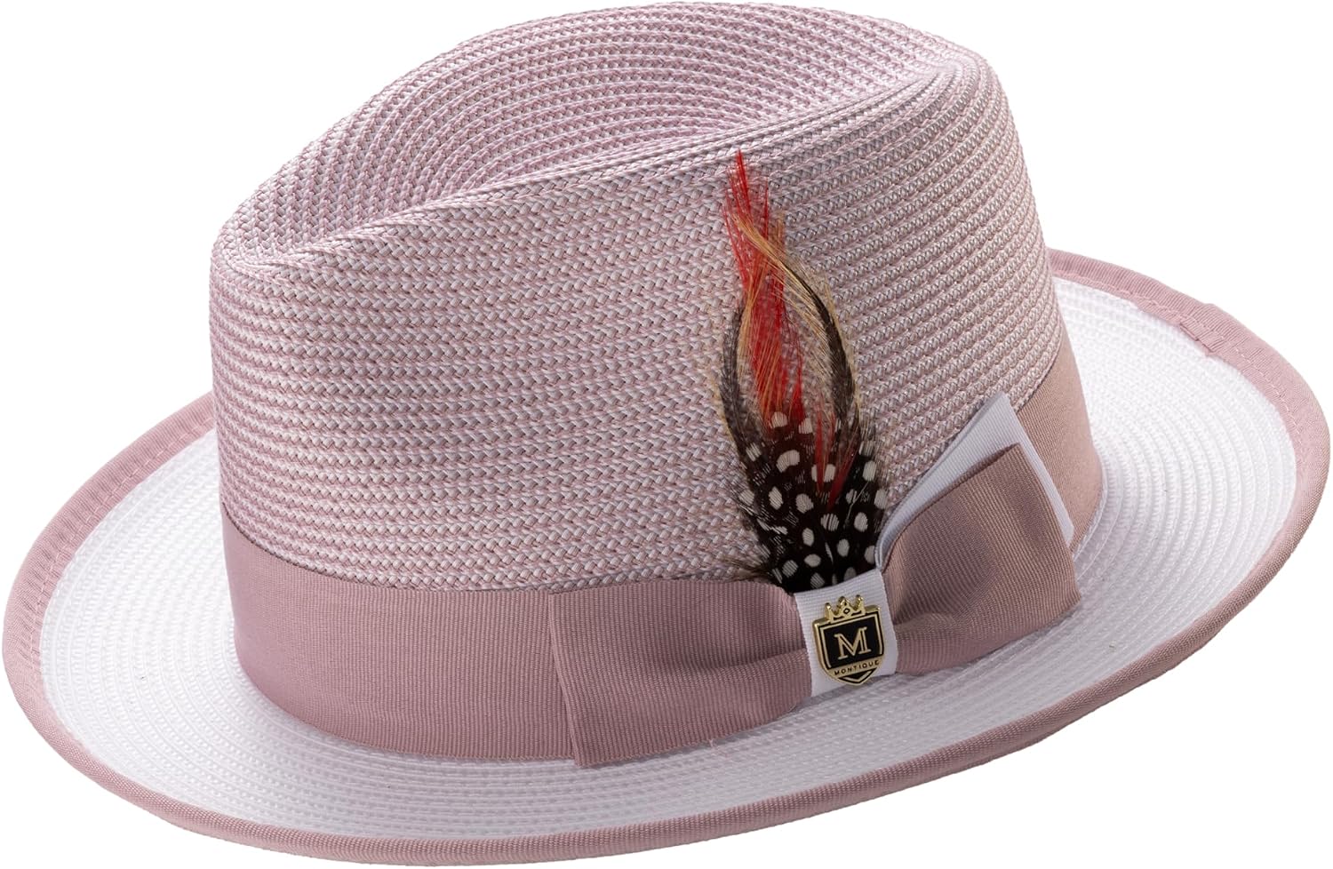 MONTIQUE Center Crease Fedora Hat | Stylish & Elegant Two-Tone Design Fedora Hats for Modern Touch | H-93