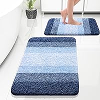 Vista 174 de OLANLY Juego de 2 alfombras de baño de 2 piezas, alfombras de baño de microfibra suave y absorbente y alfombra de inodoro con contorno