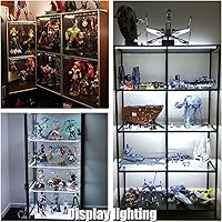 Vista 5 de WOBANE Kit de luz LED para pantalla, juego de barra de tira LED de 8 x 12 pulgadas, iluminación de gabinete para escaparate, estantería, encimera