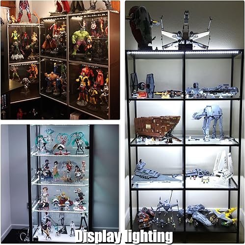 Miniatura 5 de WOBANE Kit de luz LED para pantalla, juego de barra de tira LED de 8 x 12 pulgadas, iluminación de gabinete para escaparate, estantería, encimera de