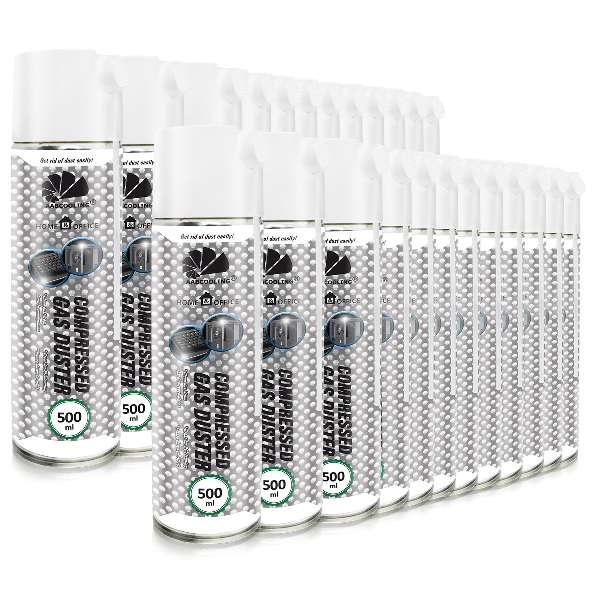 AABCOOLING Home und Office Druckluftspray 24 x 500ml, Druckgasreiniger, Pressluft Dose, Keyboard, Spielekonsolen, Luftdruck, Büromaterial, Reinigungsgeräte, Luftspray PC Reinigung