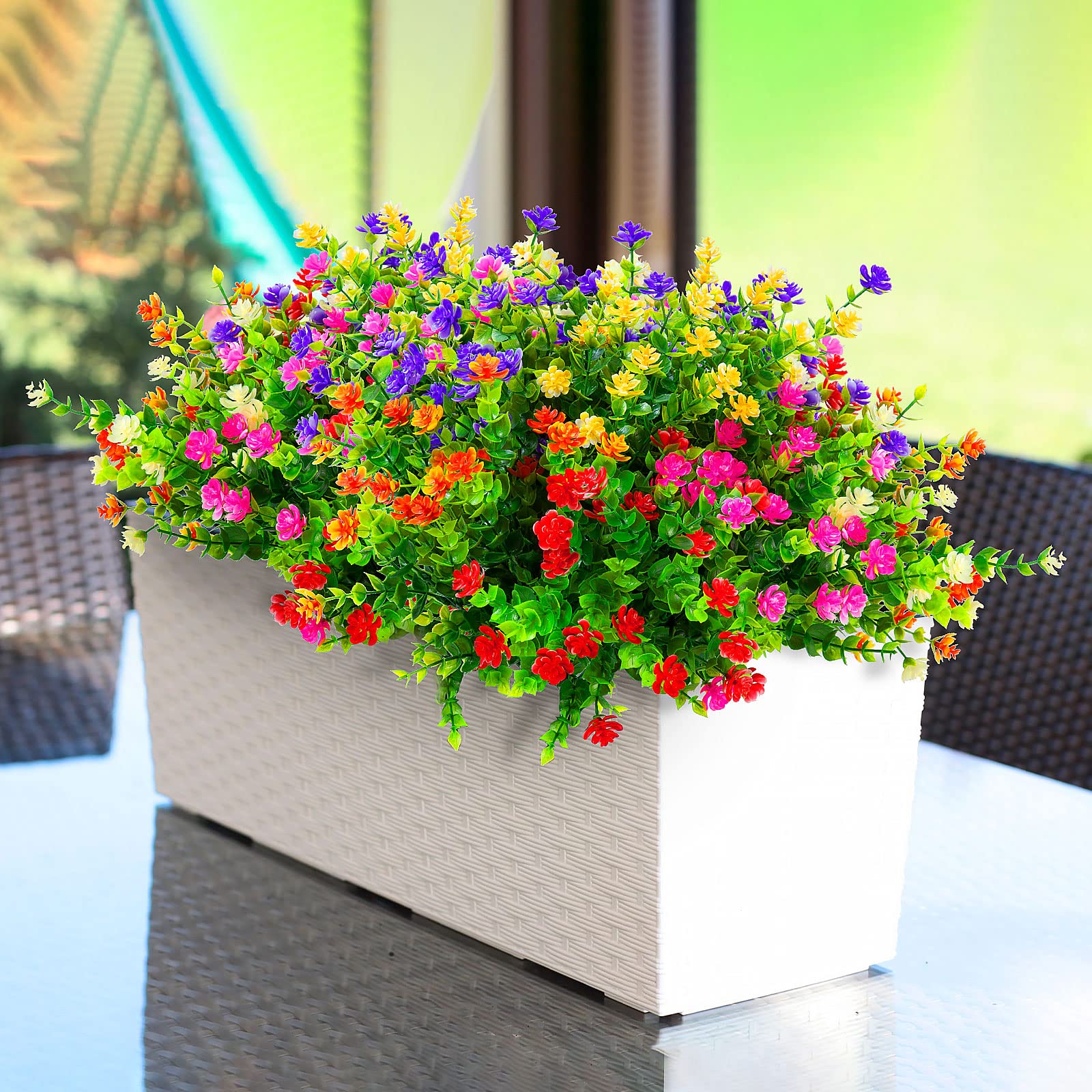 5 Fiori Artificiali Per Esterni - Bianchi, Resistenti Ai Raggi UV | Per Vasi E Balconi - Foto 10