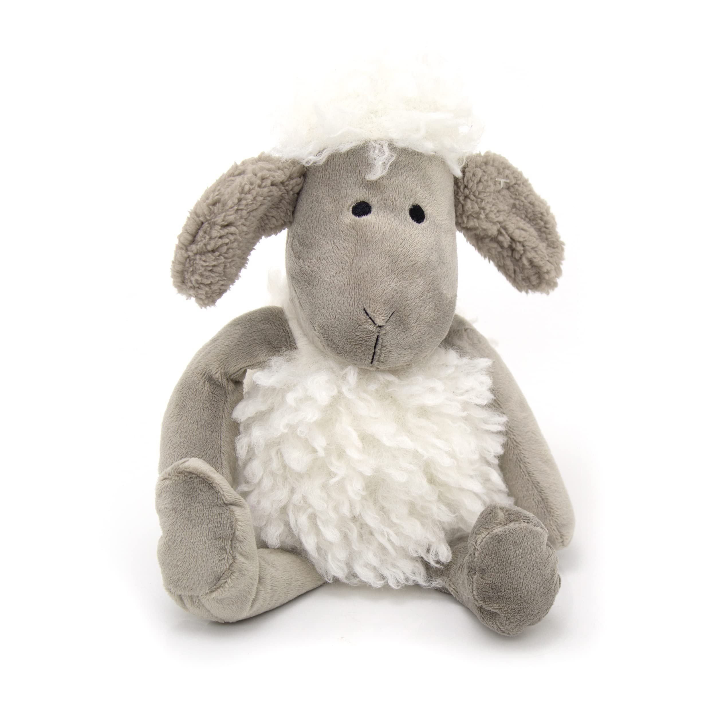 Cute Woolly Sheep Fabric Doorstop - Novelty Animal Door Stop - Grey Ear
