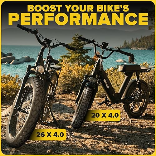 Miniatura 9 de ULTRAVERSE Neumático grueso para bicicleta, de 20 x 4.0 pulgadas, 26 x 4.0 pulgadas, robusto, de alto rendimiento para MTB y Ebikes, banda de