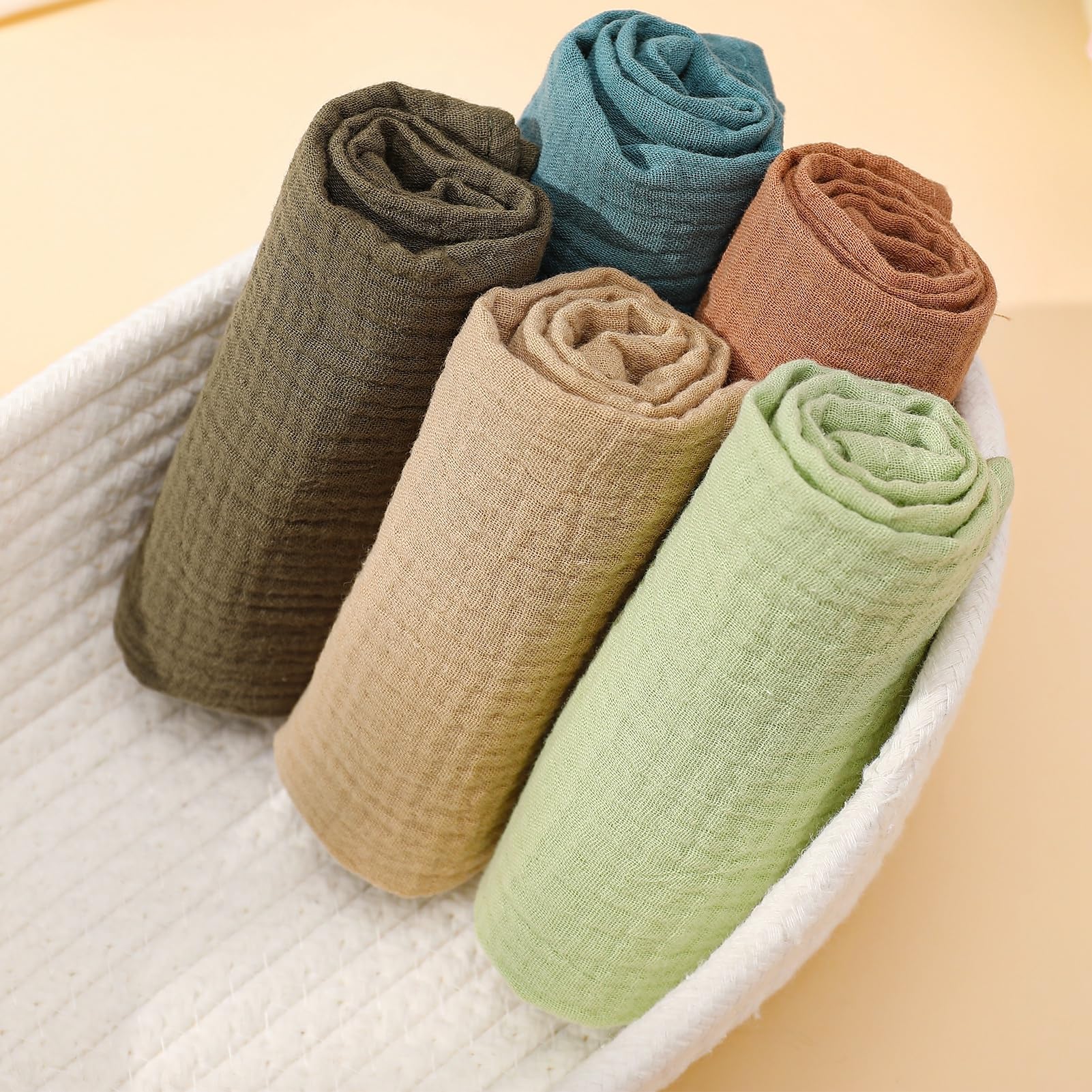 GSrenyu 5 Pcs Muslin Cloths For Baby Burp Cloths 38x40cm Muslin Squares 100% Cotton Breathable Wipes For Newborn Wiping Bathing Feeding Burping - Image 3