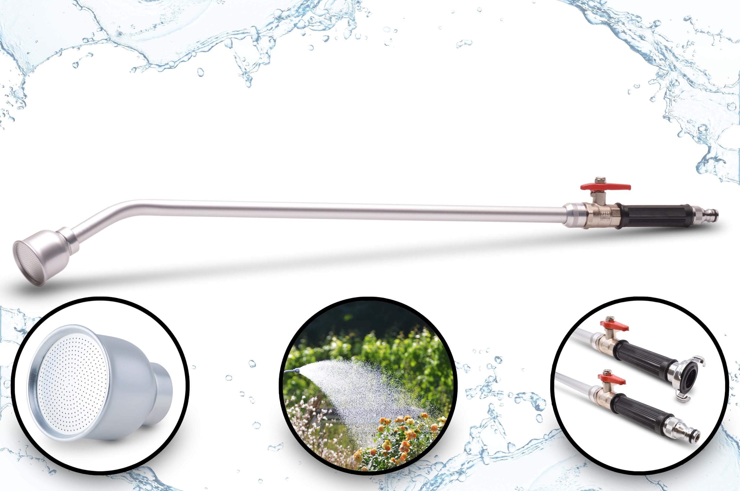 GRK/S 800 Professional Watering Rod, Watering Device, Garden Sprayer, Watering Hose, Complete Metal, Plug Joint and System GEKA