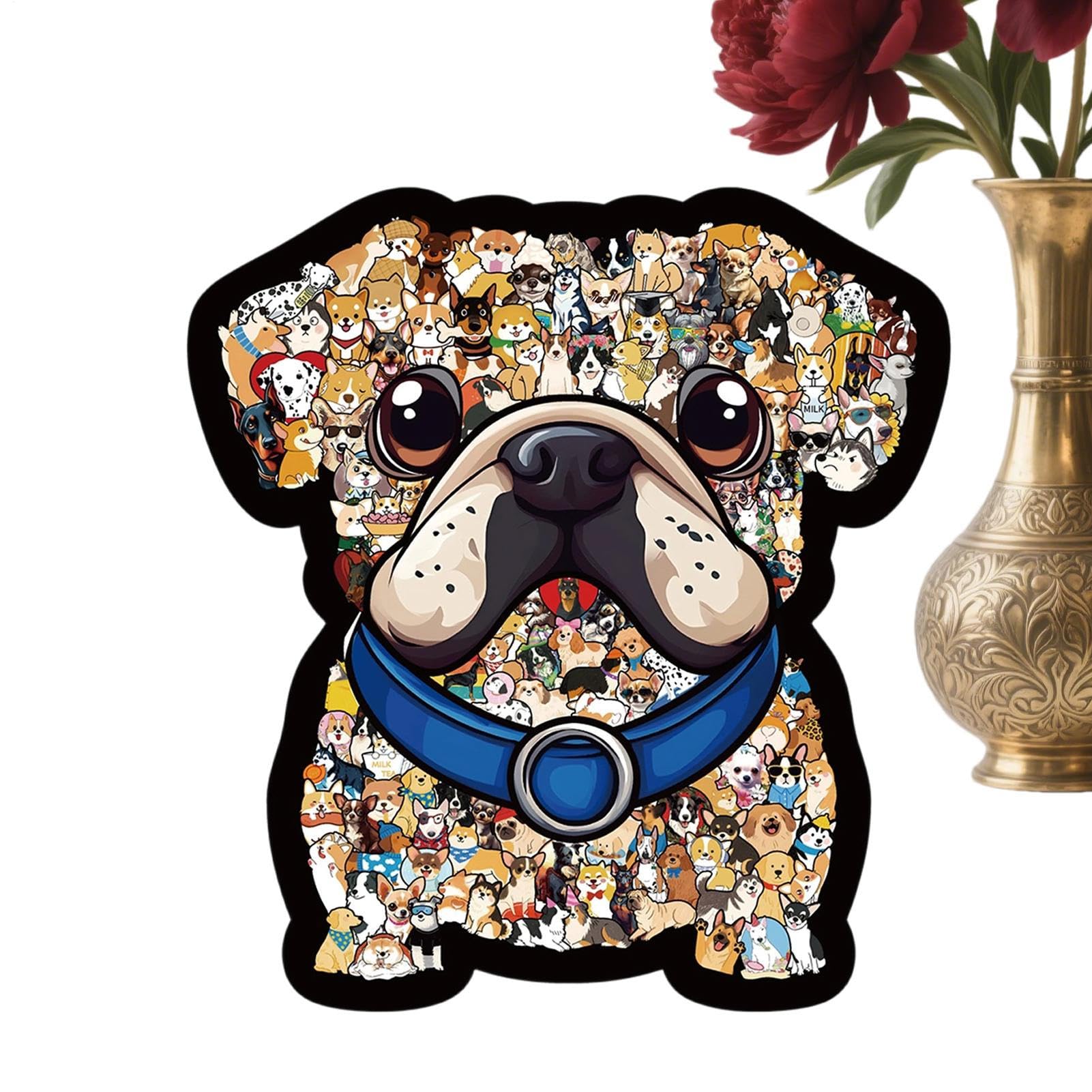 Coffret Puzzle Chien en Bois Décoratif et Précis