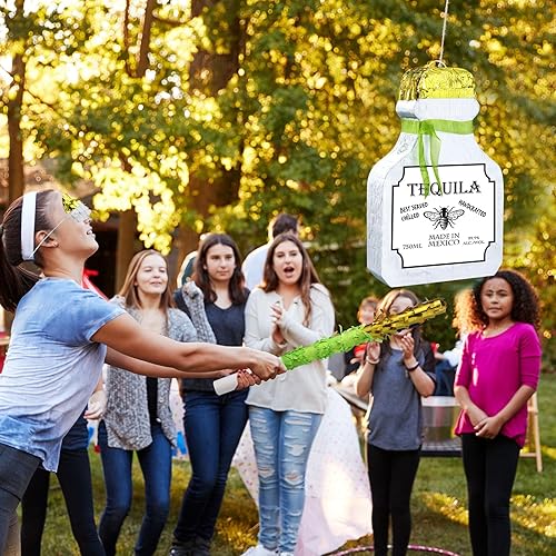 Miniatura 7 de Panelee Piñata adulta con borla con borla para los ojos vendados, taza de cerveza, piñatas de whisky champán, botella de tequila, juego de piñata