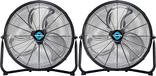 Miniatura 13 de Tornado Ventilador de piso de alta velocidad de 12 pulgadas, ventilador de piso industrial potente de 3 velocidades, ventilador de metal para