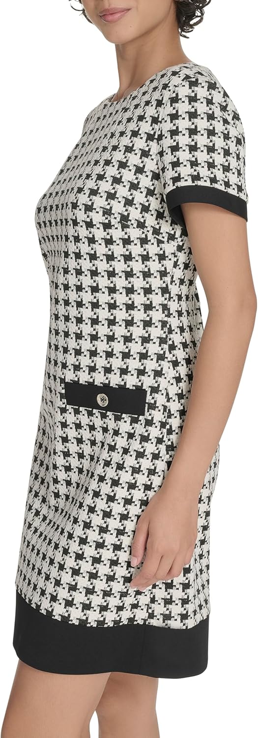 Tommy Hilfiger Womens Short Sleeve Scuba Crepe Trim Pocket Shift Dress - Image 3