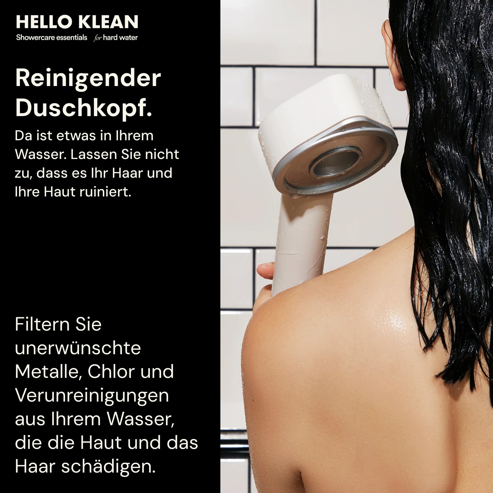 Hello Klean Nachfüll-Kartuschen für Reinigenden Duschkopf - filtert unerwünschte Metalle, Chlor und Verunreinigungen aus dem Duschwasser - enthält 1 x Kopf-Nachfüllpatrone & 1 x Griff-Nachfüllpatrone