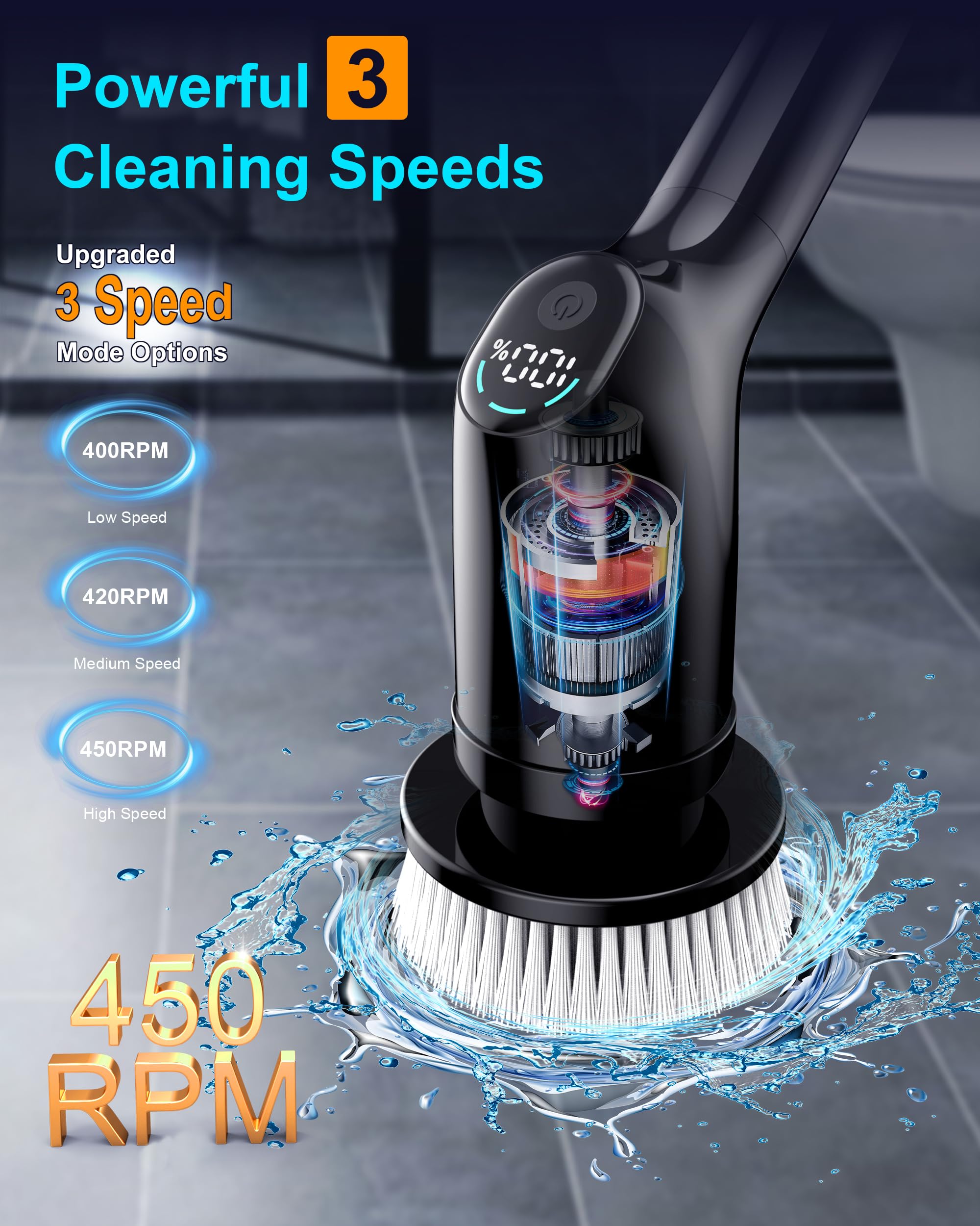 Electric Spin Scrubber - Powerful Bathroom Cleaning -4