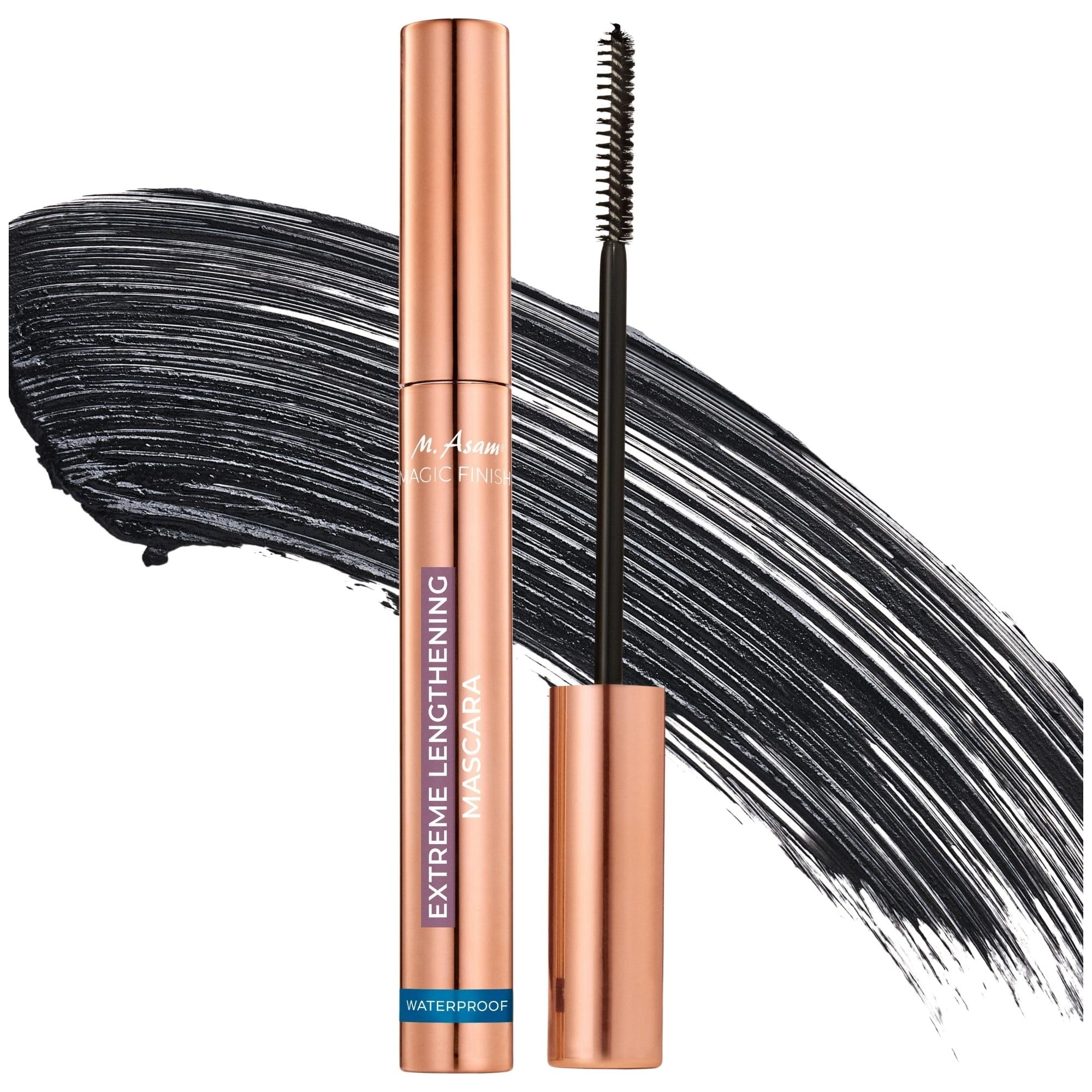 M. Asam MAGIC FINISH Extreme Lengthening Mascara Waterproof Deep Black (7ml) – Wimperntusche mit Wimpernbürste für Lange Wimpern, Mascara Wasserfest Schwarz für Ausdrucksstarkes Make Up