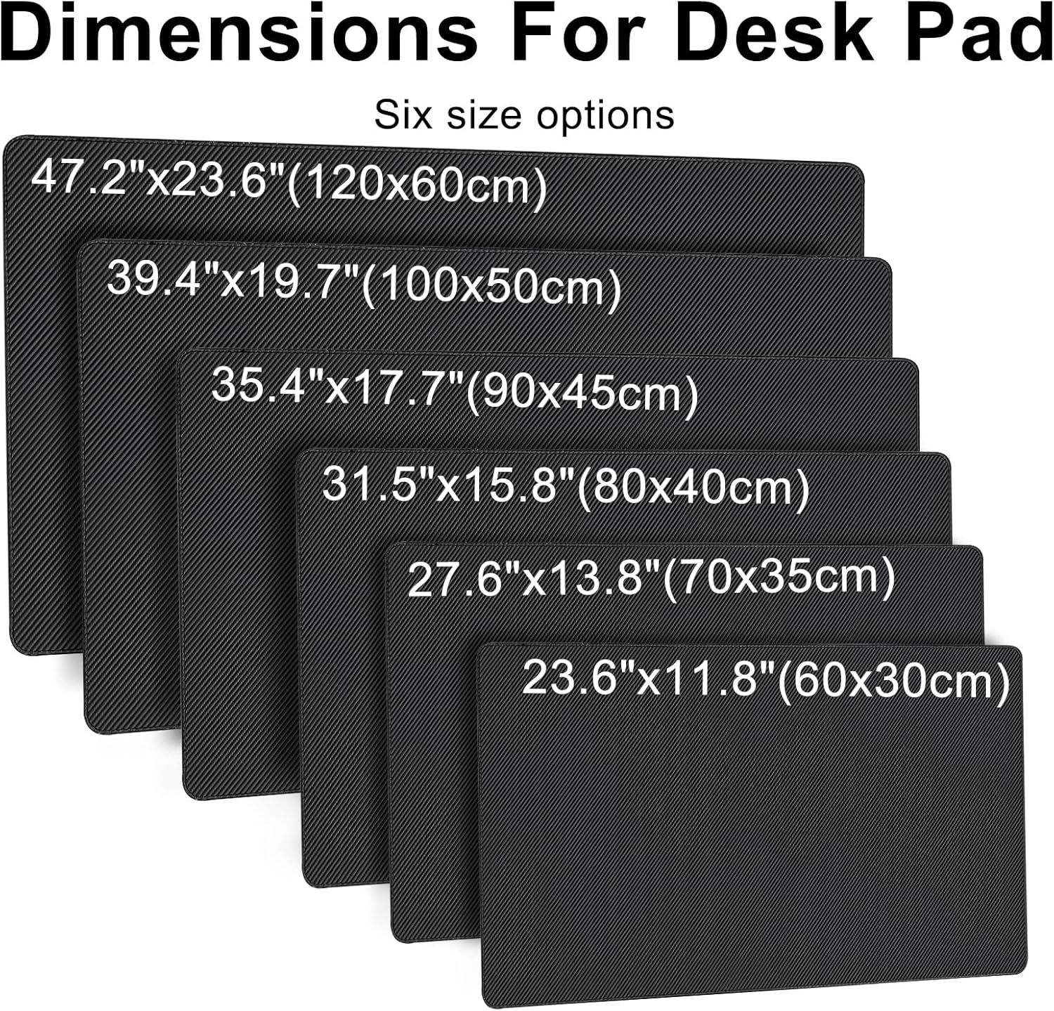 Ultra Thin Gaming Desk Pad Mat, Carbon Fiber Texture Large Mouse Pad Office Desk Mat, for Computer Desktop Protection Office Home Decor(A,47.2"x23.6")