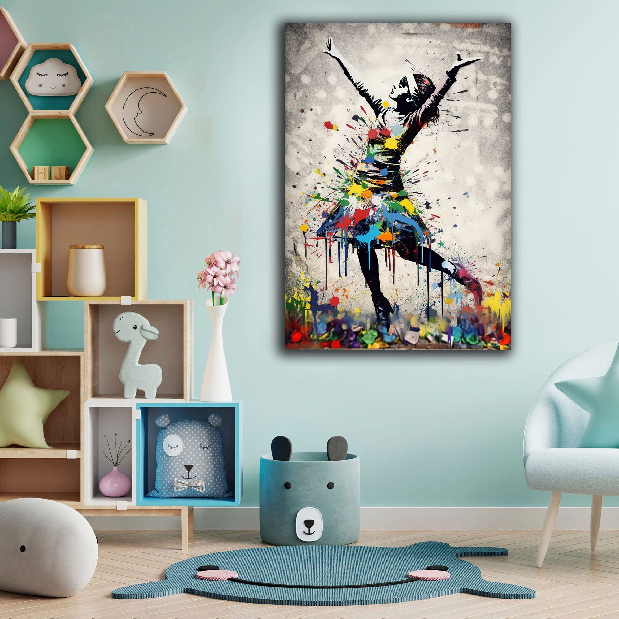 Quadro Moderno CUORE Banksy Su Tela - Per Soggiorno, Camera, Cucina, 30x40 Cm - Foto 14