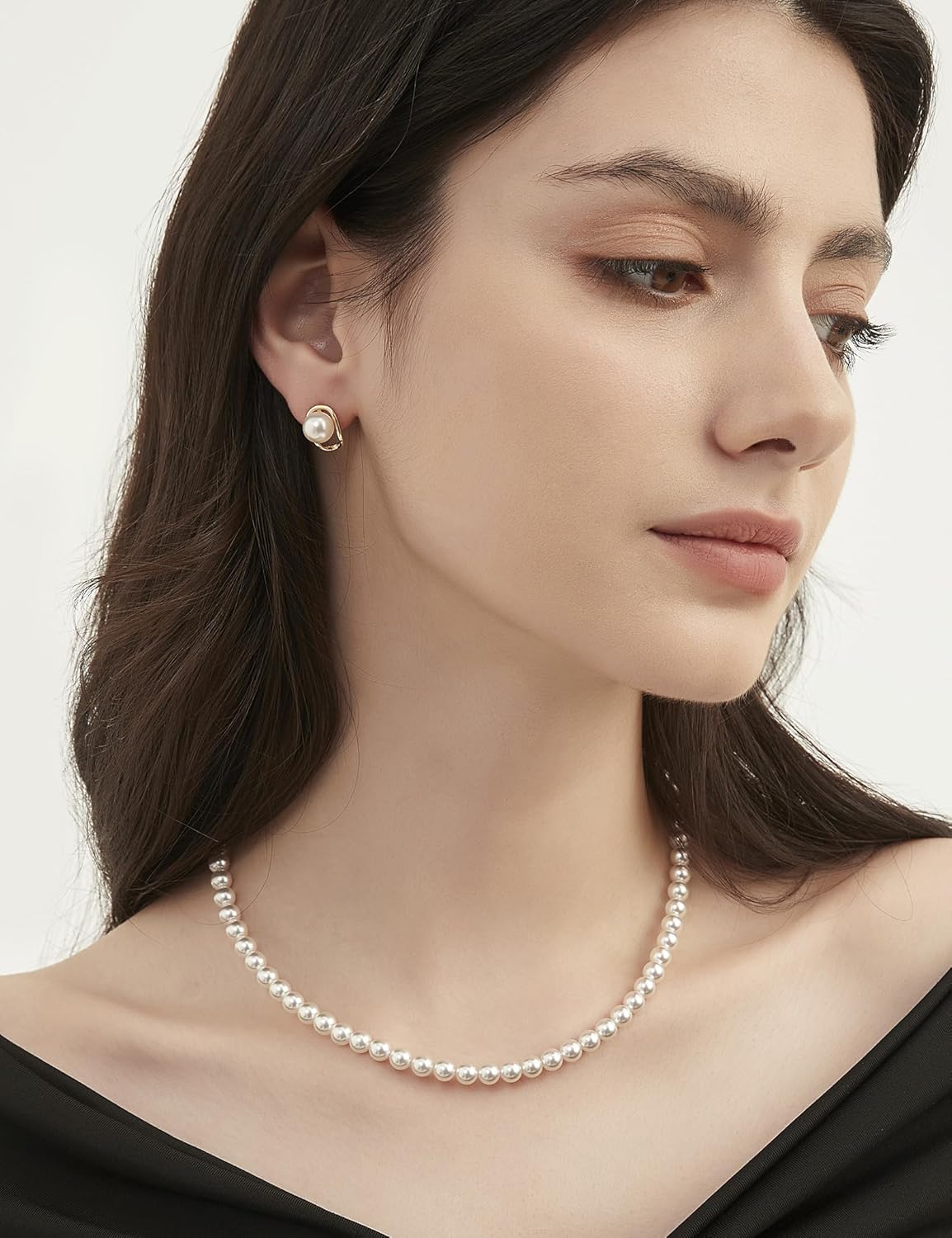 Mameloly Pearl Drop Earrings 925 Sterling Silver CZ 10MM Simulated Pearl Earrings for Women Dangle Trendy Jewelry for Women Hypoallergenic - Image 6