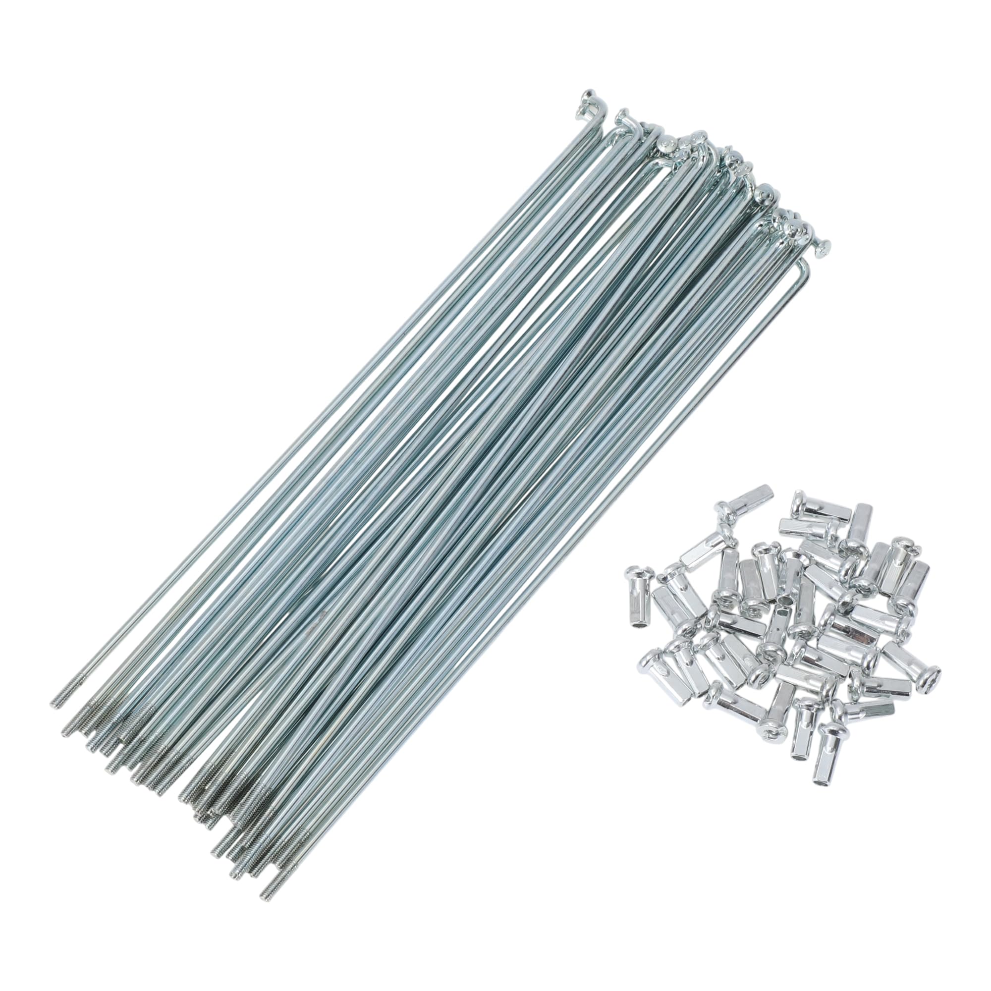 A ABSOPRO 36 Set 12G Bicycle Spokes 181mm Bike Wheel Spokes 45 Steel Galvanized Silver Tone
