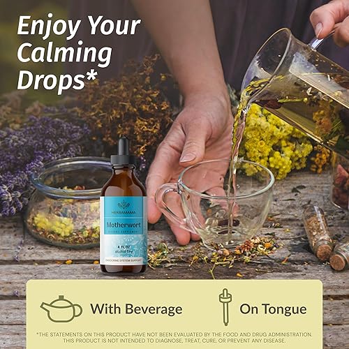 Miniatura 2 de HERBAMAMA Extracto líquido de Motherwort, 4 onzas líquidas, vegano, suplemento de hierbas orgánicas para apoyar la salud del corazón, la función