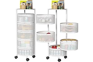 5-Tier Rotating Storage Shelf for Kitchen and Bathroom Organization