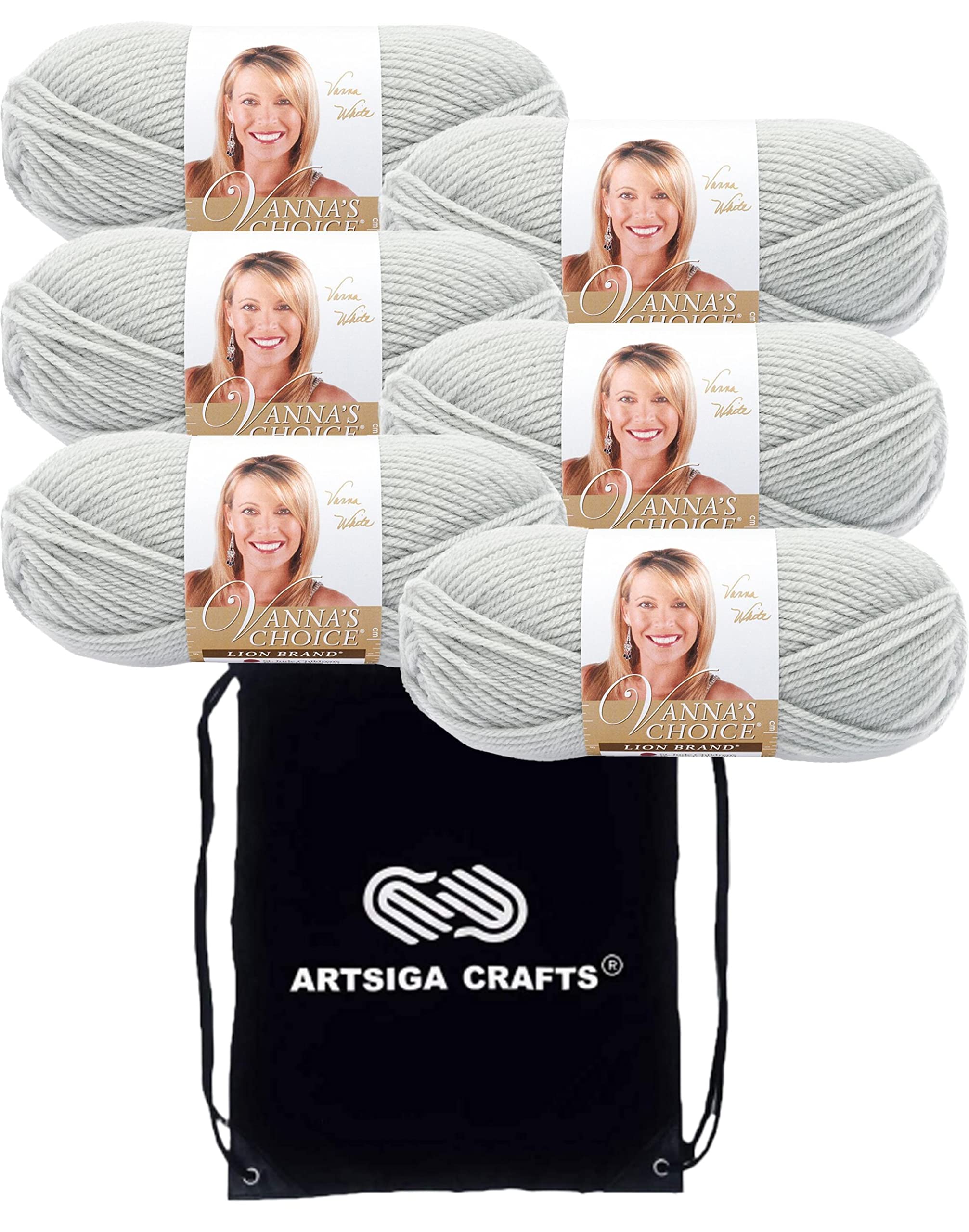 Fil acrylique peigné n°4 gris pâle Lion Brand Vanna's Choice