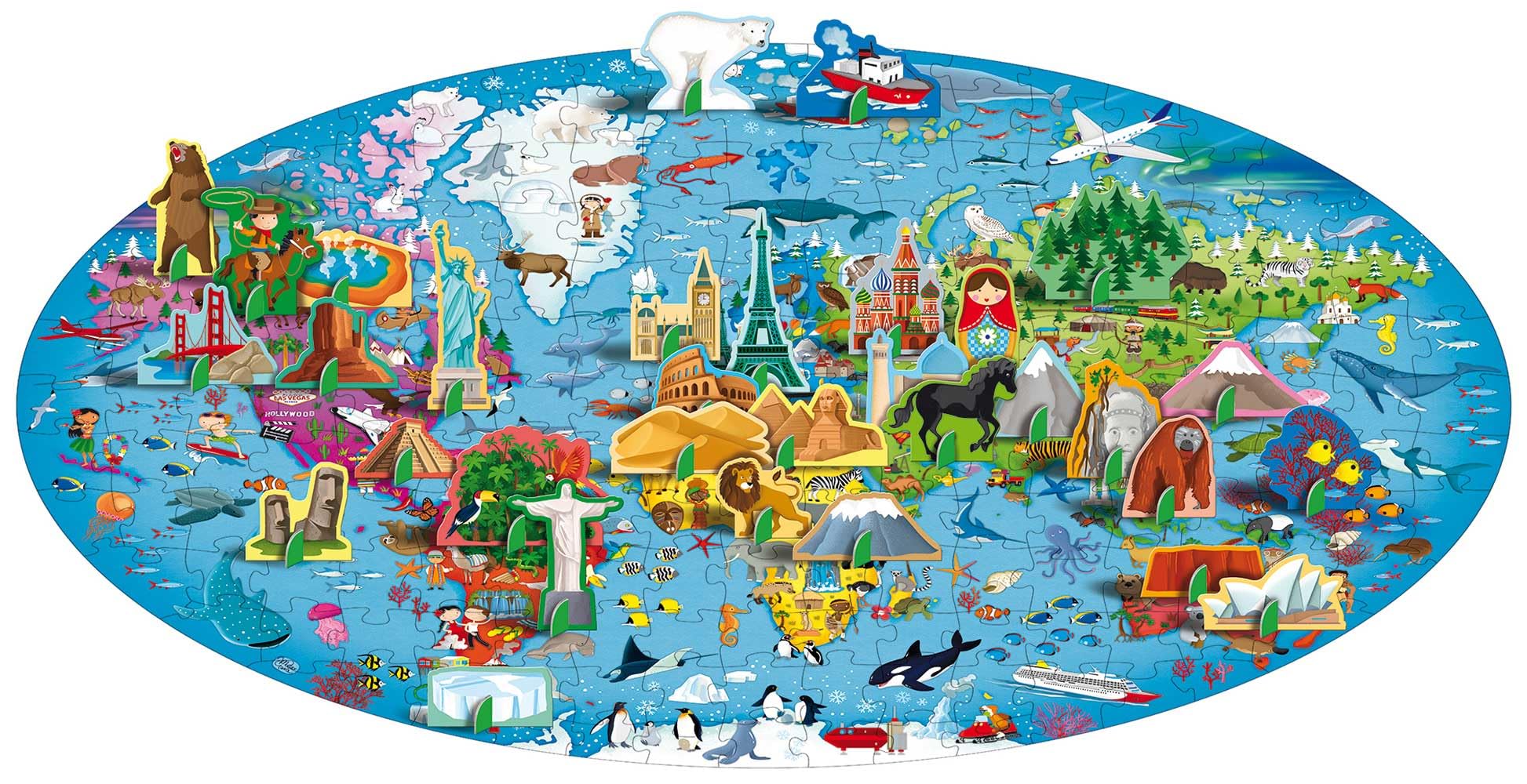 The Earth. Travel, learn and explore. Nuova ediz. Con oval puzzle. Con 32 special figures. Con Poster