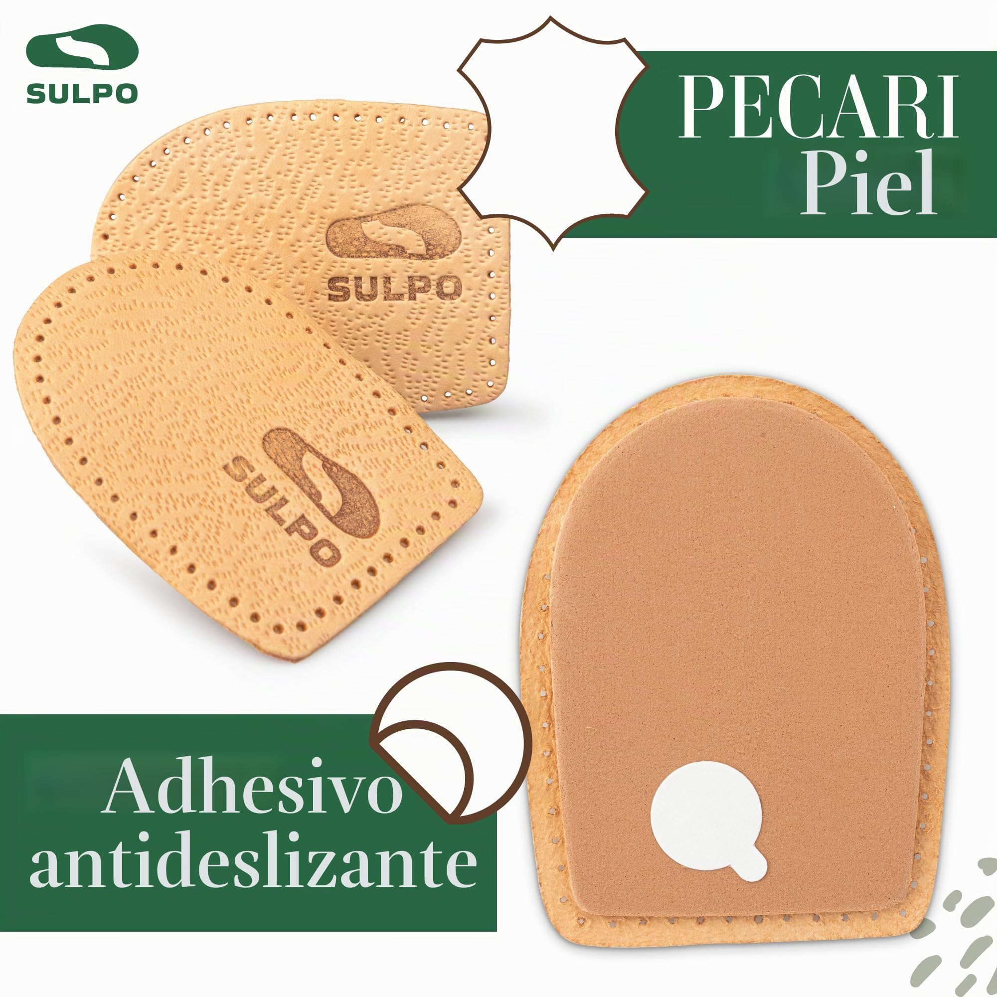Sulpo 2 pares de talones para zapatos para hombres y mujeres - Plantillas de zapatos para mujer para levantar y levantar el talón, beige altura 5 mm, tamaño 41-46