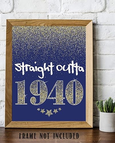 Miniatura 5 de Straight Outta 1940 Print - Great for Birthday Decorations, Class High School Reunion Decor, Party Banner Art Poster, Birthday Party Cool Gifts,