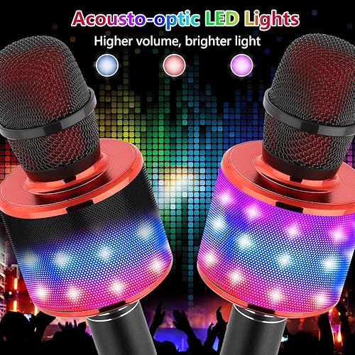 Miniatura 49 de Amazmic - Micrófono de karaoke para niñas, juguete con luces para niñas pequeñas, regalo de cumpleaños para niñas y niños de 3 a 8 años, color lila