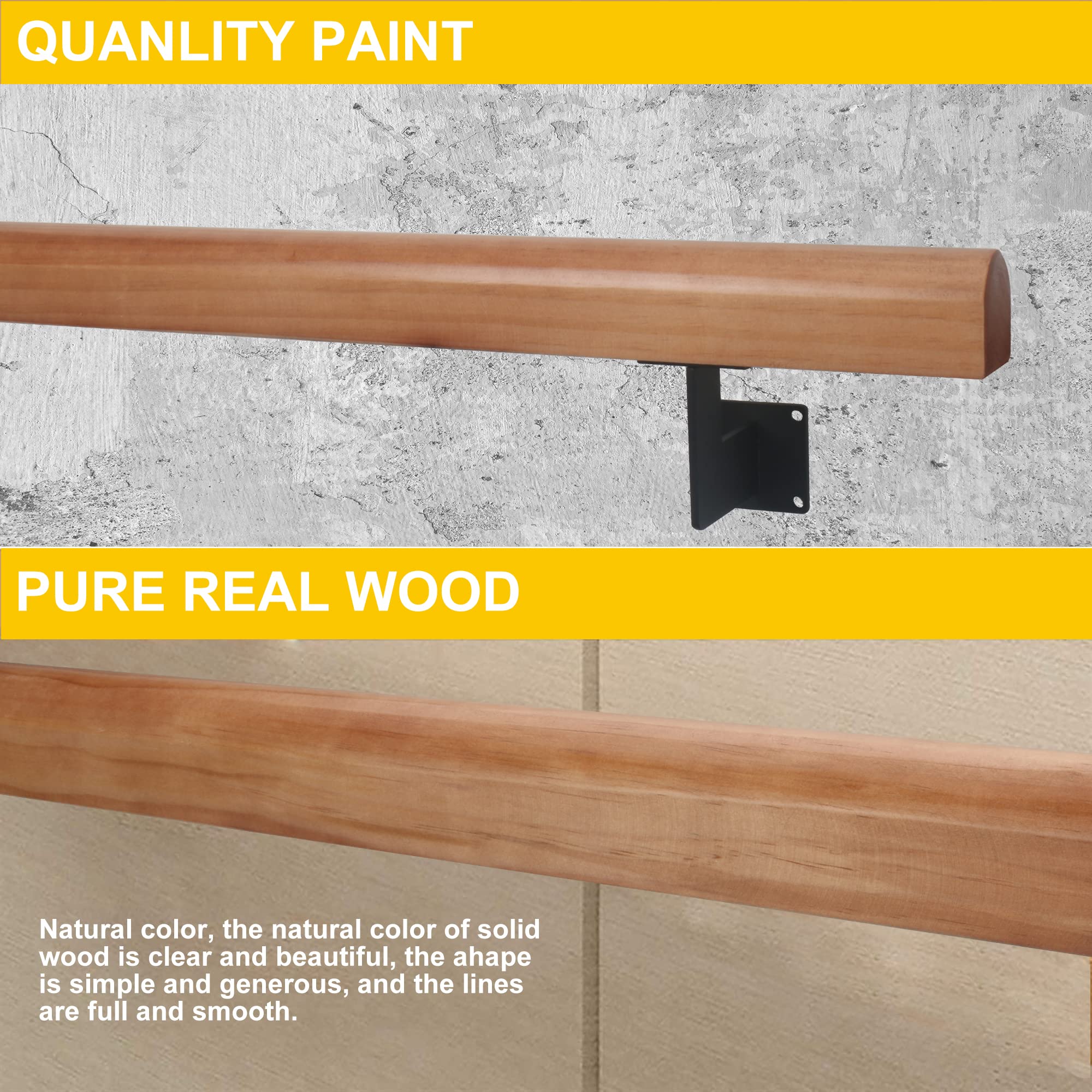 VEVOR Stair Handrail 5ft Length Stair Rail Steel Pipe Modern Handrails