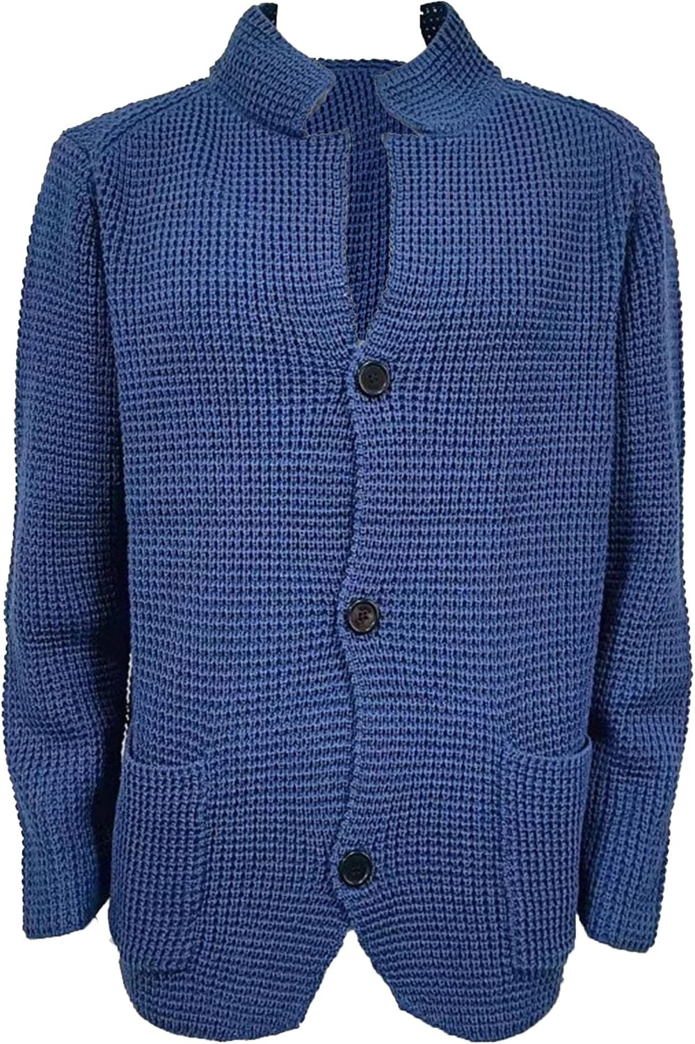 Men's Casual Stand Collar Cardigan Sweaters Long Sleeve Open Front Knitted Sweater Slim Fit Cable Knit Cardigans
