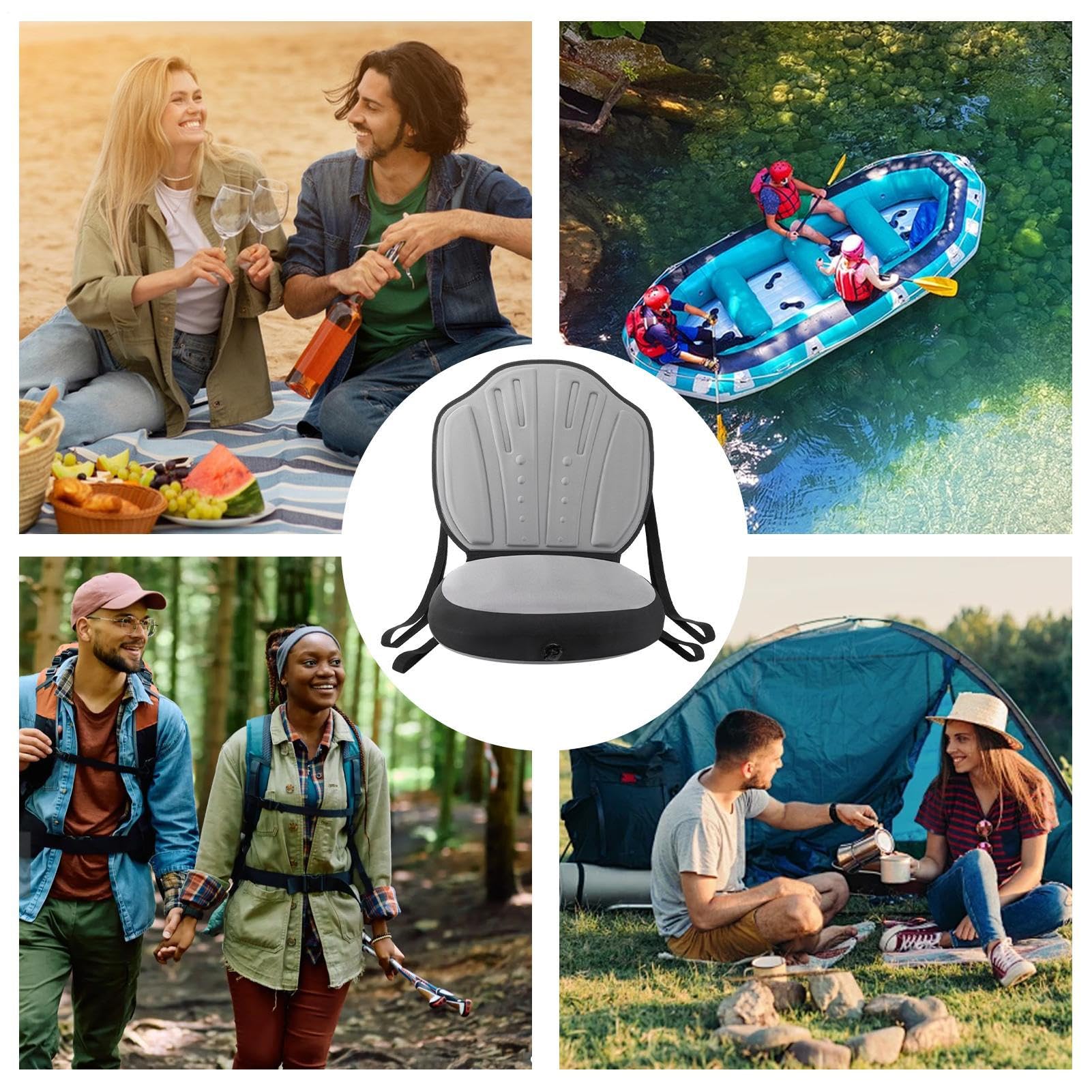 Sedile per paddle board - Cuscinu per kayak Sport acquatici, accesori per | barche Attrezzatura da esterno, 21,65x18,9x0,79 pollici Stand Up Paddle gonfiabile Comfort | Avventure di viaggio di rafting