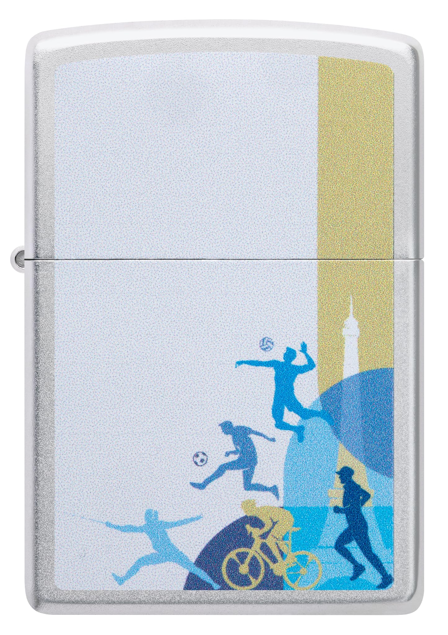 Zippo Encendedor a prueba de viento Sports Players Satin Chrome Recargable Caja regalo