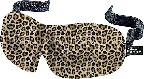 Bucky 40 Blinks - Máscara de ojos impresa sin presión para viajar y dormir, leopardo, talla única