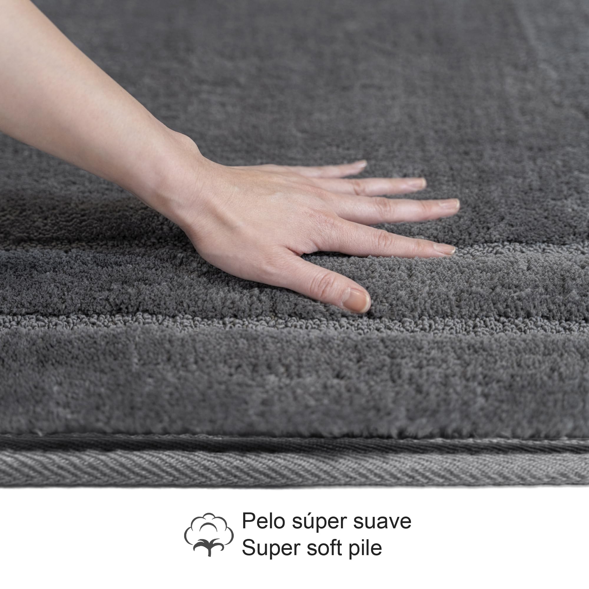 Decomira Alfombra de Baño Antideslizante | Alfombrilla súper Absorbente y Lavable a máquina | para el baño, la Ducha, la bañera o como Alfombra WC | Antracita - 50x150 cm