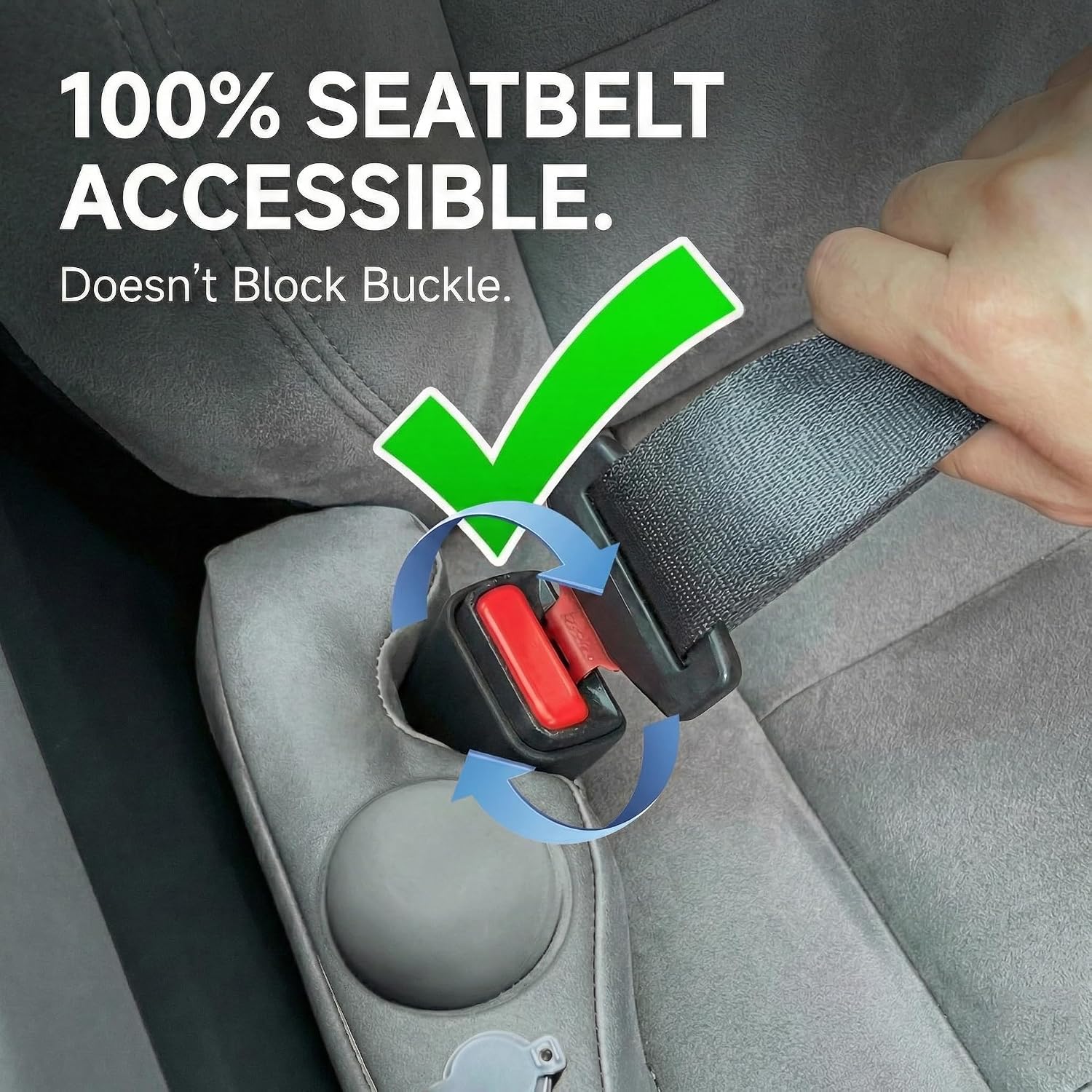HOLDCY Inflatable Car Seat Gap Filler 2 Pack – Universal Adjustable Air-Cushion Blocker Prevents Phone Dropping - No Seatbelt Obstruction - Car Interior Accessories for SUV, Truck & Sedan (Suede-Gary) | Stop Phines, Keys & Cards From Falling Between Seats