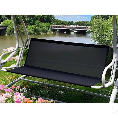 Textilene Ersatzbespannung Schiene Gartenstuhl Sitzfläche,Ersatz-Schaukelsitz für Gartenschaukel,Hollywoodschaukel Ersatzteile Sitzfläche (Schwarz,138