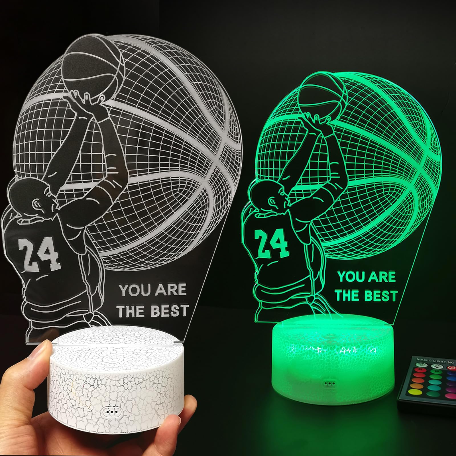 DAHEYMA Basketball Mood Light for Fans 3D LED Basketball Lamp, 16 Colors Night Light with Remote Control Dimmable - Image 4