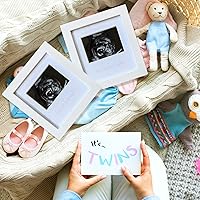 Vista 7 de Green Pollywog Sonogram Photo Display White Ultrasound Frame Pregnancy Gift for First-Time Moms, Parents & Grandparents Nursery Decor