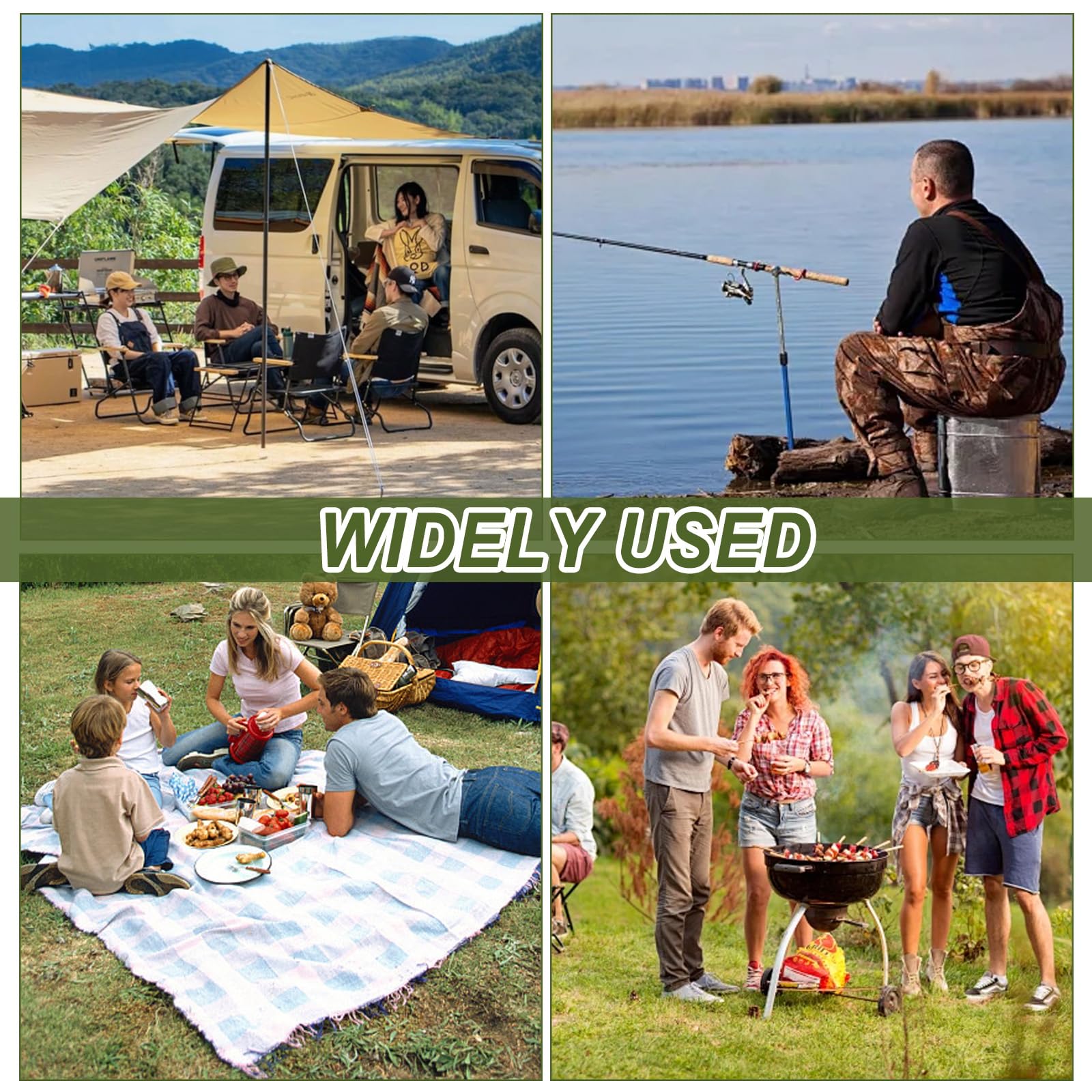 Qisan Hydraulische Koepeltent Luifel voor Camping Automatische Waterdichte Tenten 3-4 Persoon Luifel Gemakkelijk op te zetten en te verpakken Groen